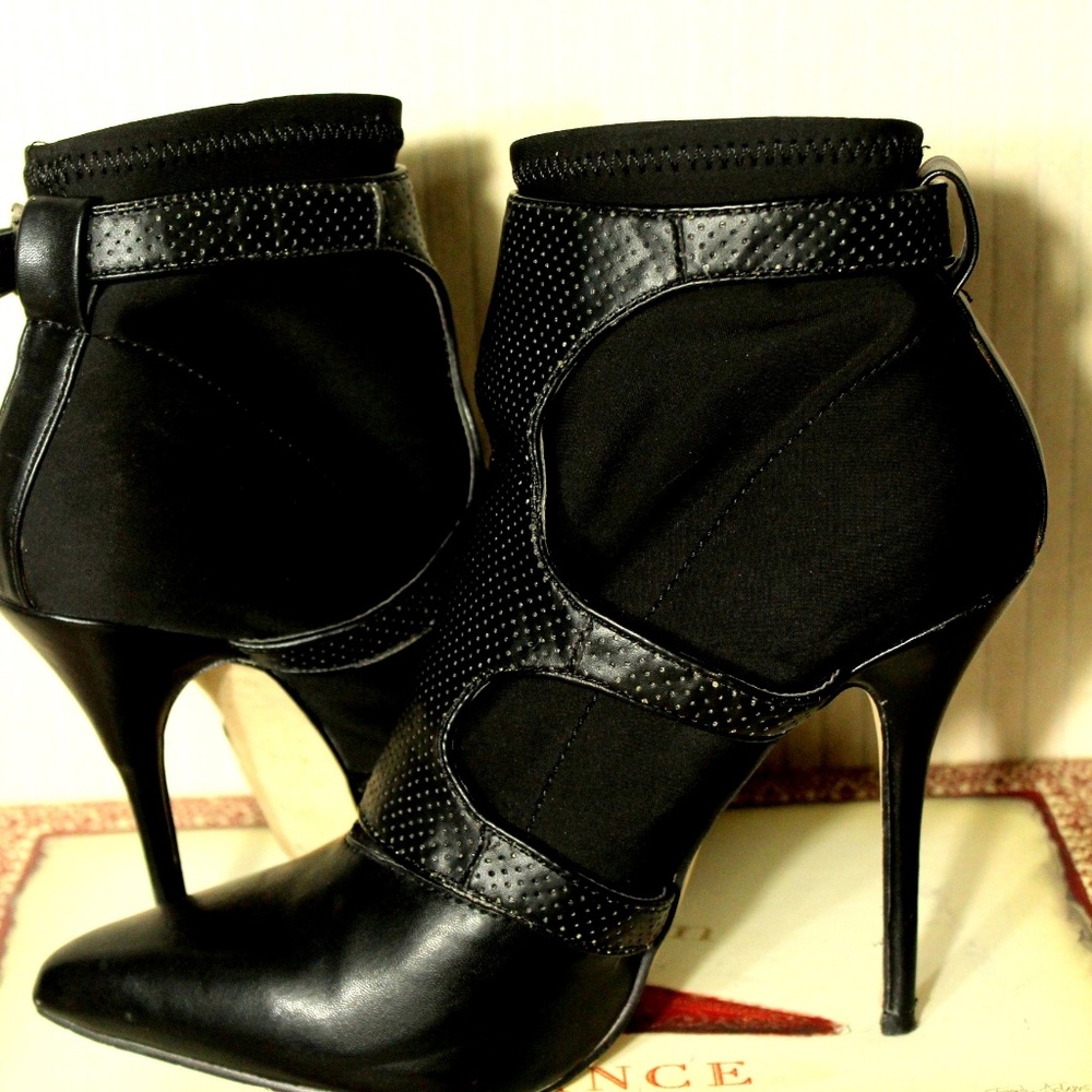 PAPER FOX Stiletto Leather Booties-SZ 8 1/2